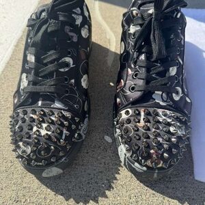 Christian Louboutin Black Studded Sneakers